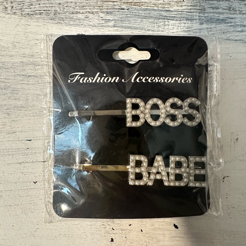 Boss babe bobby pin hair pins hair clips new set of 2